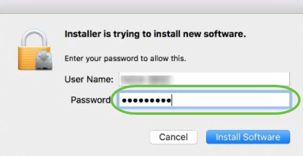 Password フィールドにパスワードを入力します。