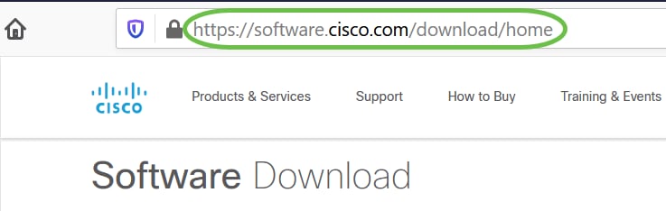 Navigieren Sie zur Webseite für Cisco Software-Downloads.