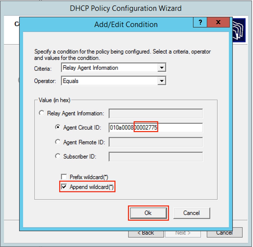 win2012, Define Agent Circuit ID for DHCP option 82
