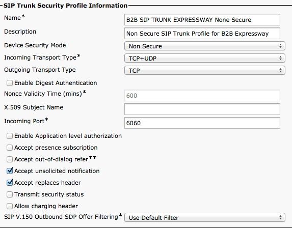 UC Security Profile None Secure