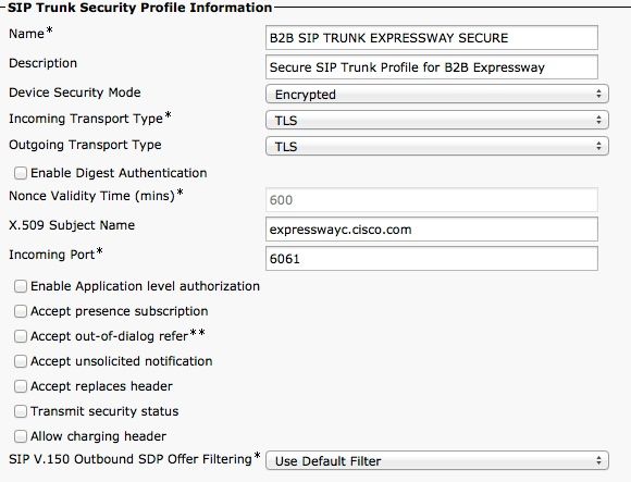 UC Security Profile Secure