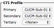 CTI Configuration - Service Profile