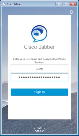 Cisco Jabber user and password prompt