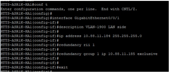 LAN side Virtual IP (VIP) configuration on CUBE-1.