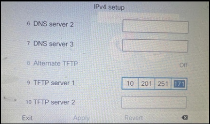 Configure the TFTP IP on the Phone