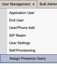 CUCM Assign Presence Users