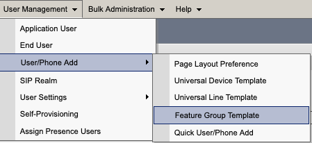 CUCM Feature Group Template