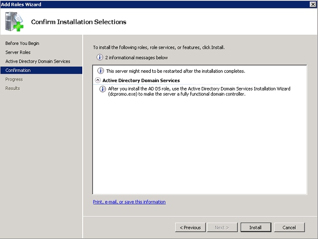Confirm Installation Selections
