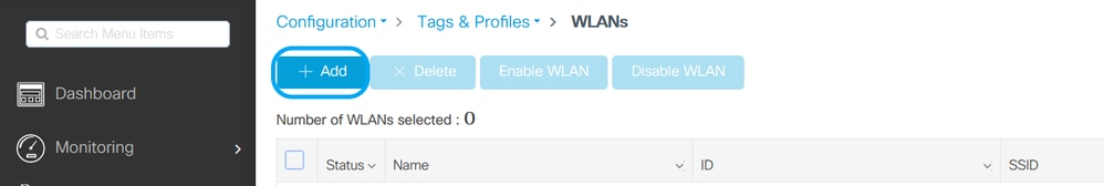 Create a new WLAN and Apply to Device
