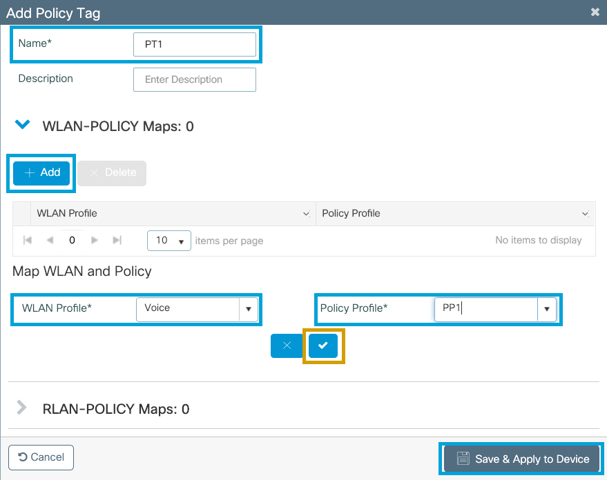 Configuring the AP Policy tag