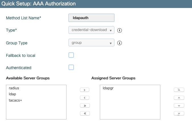 Configure a credential-download authorization method