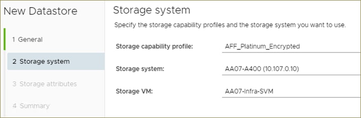 A screenshot of a storage systemDescription automatically generated