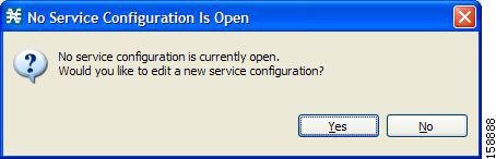 No Service Configuration Is Open dialog box