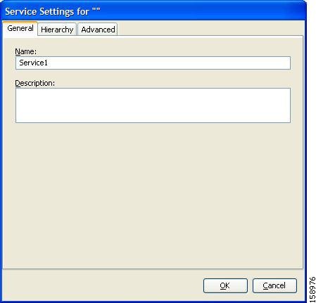 Service Settings dialog box