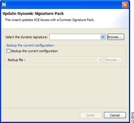 Update Dynamic Signature Pack dialog box