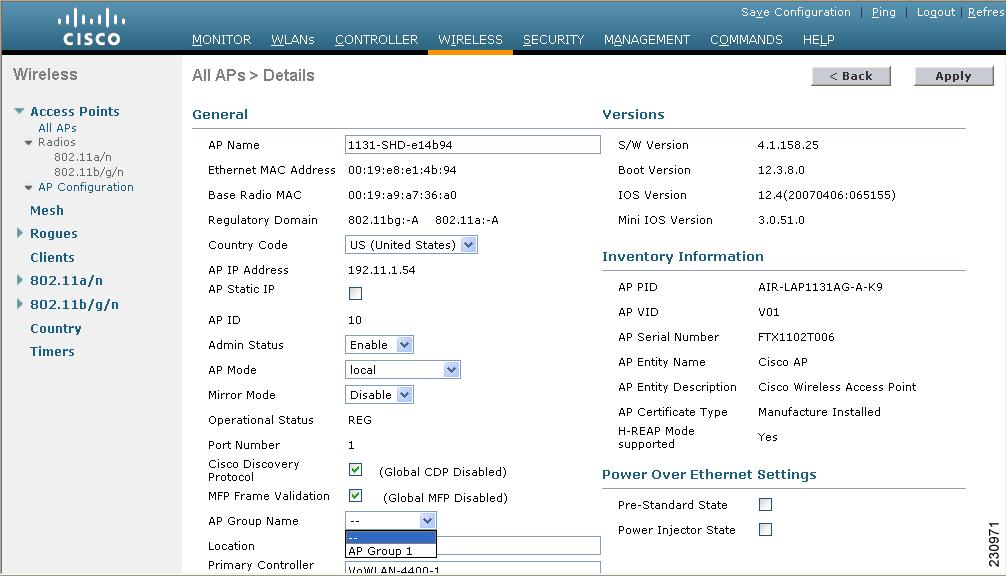 Cisco Wireless LAN Controller Configuration Guide, Release 4.1