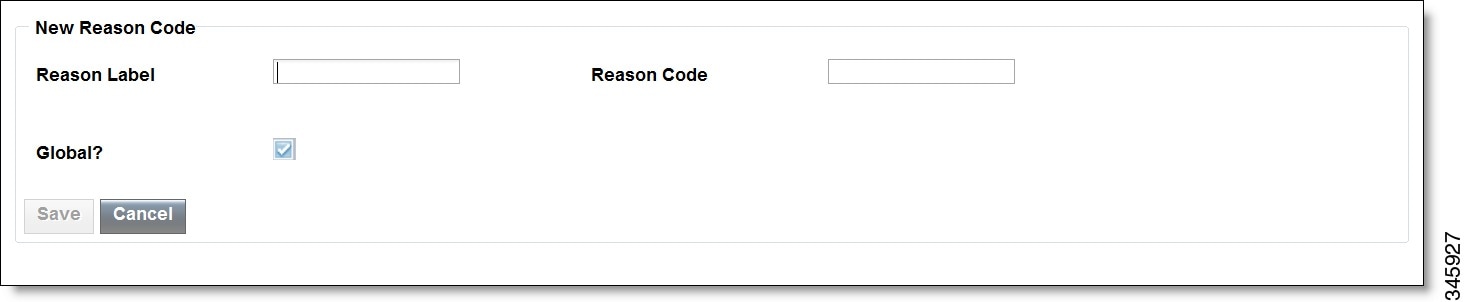 New Reason Code area