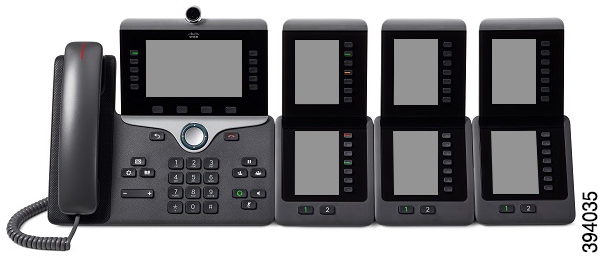 Téléphones IP Cisco 8861 avec trois modules d’extension de touches pour téléphone IP Cisco 8800