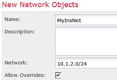 Network object defining inside network address.