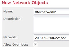 Network object defining the DMZ network 2 address.