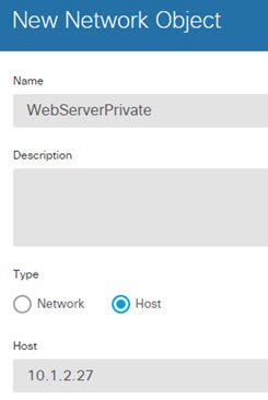 WebServerPrivate ネットワーク オブジェクト。