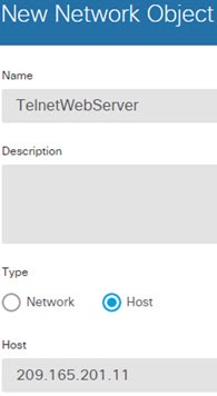 TelnetWebServer のネットワーク オブジェクト。