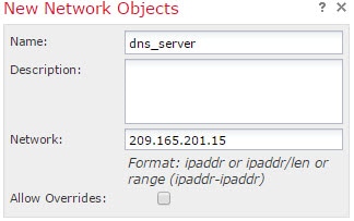 dns_server ネットワーク オブジェクト。
