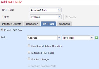 Dynamic PAT pool rule, PAT pool page.