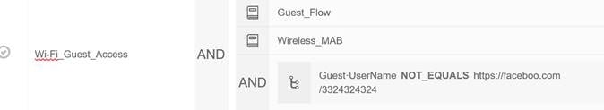 WiFi-connected guest user is blocked by using their Facebook user name