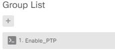 PTP オブジェクトが選択された FlexConfig オブジェクト リスト。