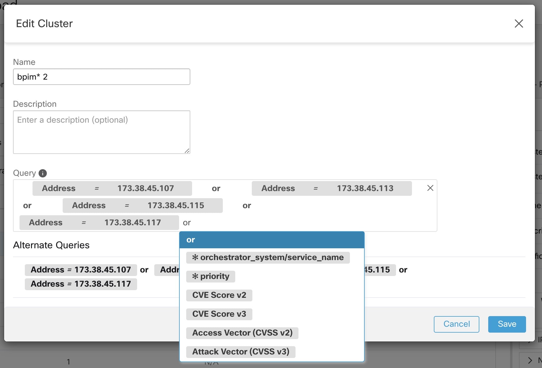 Edit Cluster