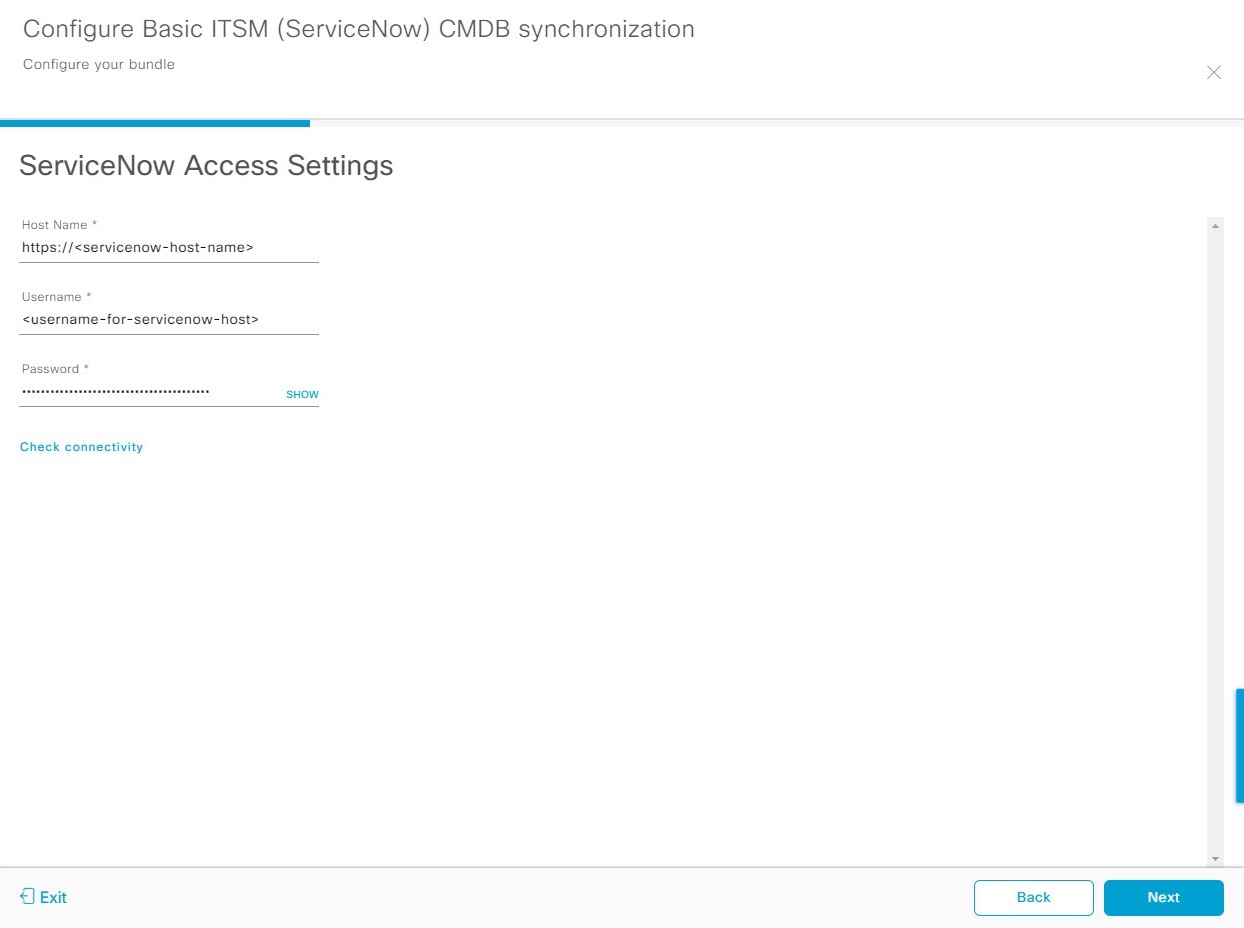 Figure 9: ServiceNow Access Settings page