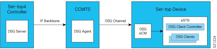 Typical DSG Topology over a Cisco cnBR System
