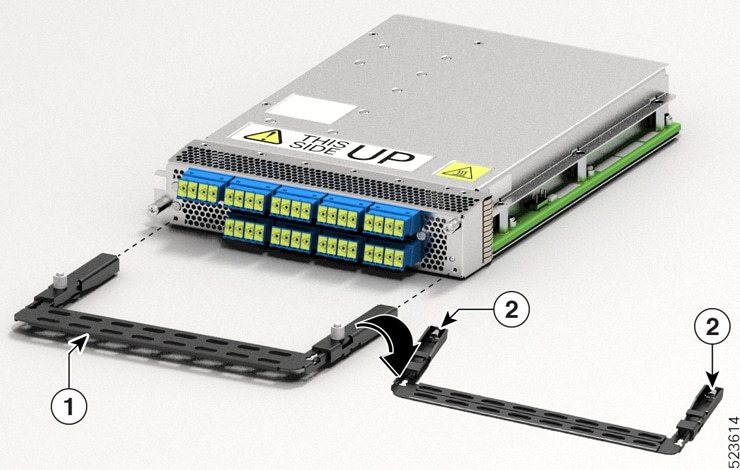This image shows the adjustable fiber bracket for the NCS1K14-CCMD-16-C/L card.