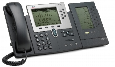 図 2 1 台の Cisco Unified IP Phone 7915 拡張モジュールを装備した Cisco Unified IP Phone 7962G