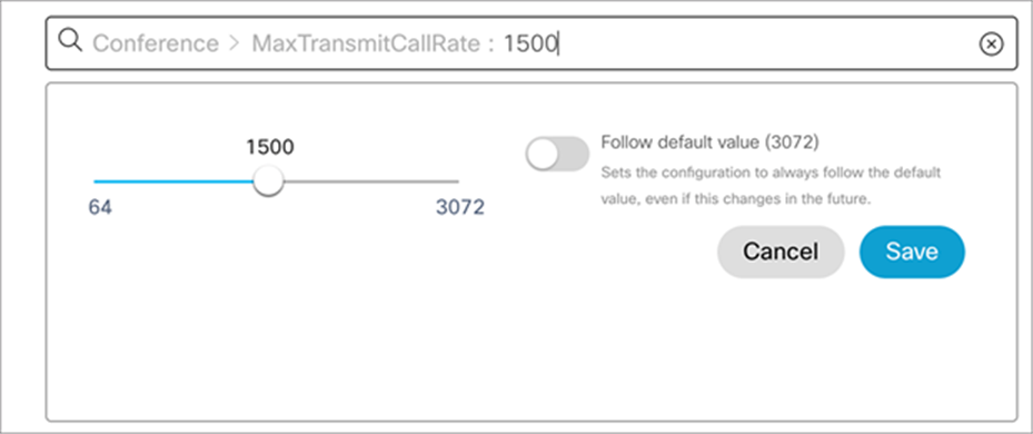 Example: Changing MaxTransmitCallRate for a Device