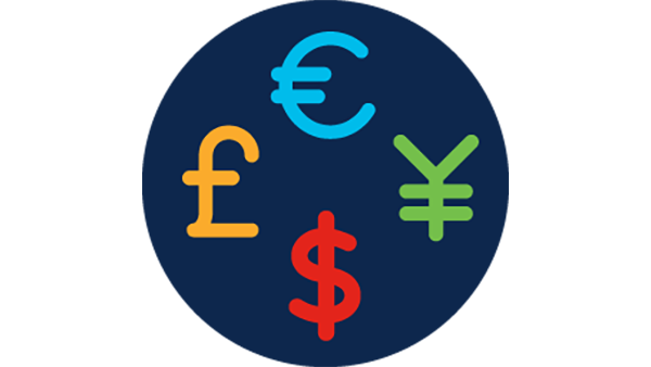 icon of 4 monetary currencies
