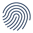 Security shown by fingerprint icon