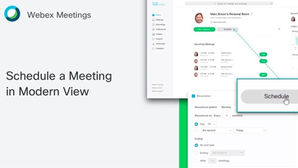 Schedule a Webex meeting