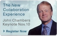 The new collaboration experience. Watch John Chambers November 10.