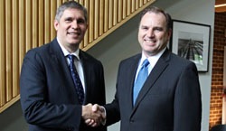 Mr Andrew Thomson (Director of Sales and Business Development – Public Sector Cisco Australia and New Zealand) and Braith Williams (Chairman of College Council) Mr Andrew Thomson (Director of Sales and Business Development – Public Sector Cisco Australia and New Zealand) and Braith Williams (Chairman of College Council)