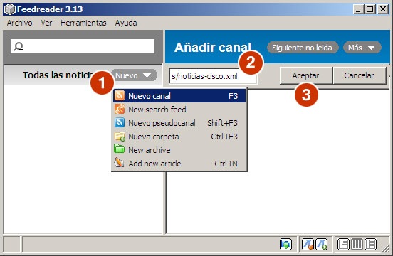 A�adir un RSS de Cisco a su lector