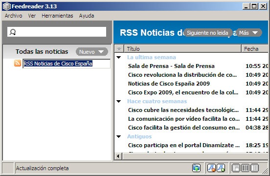 A�adir un RSS de Cisco a su lector