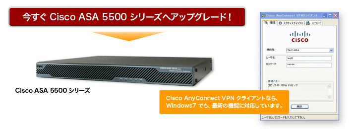 ������ Cisco ASA 5500 �V���[�Y�փA�b�v�O���[�h�I