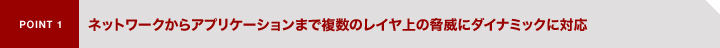 POINT1�@�l�b�g���[�N����A�v���P�[�V�����܂ŕ����̃��C����̋��ЂɃ_�C�i�~�b�N�ɑΉ�