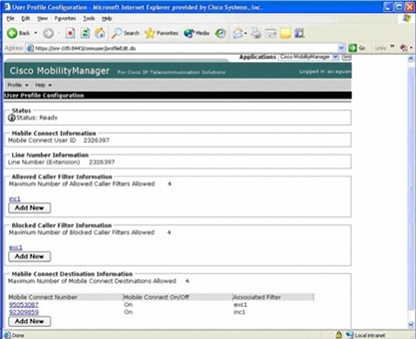 �} 2 Cisco Unified MobilityManager �� Web �x�[�X�̊Ǘ�