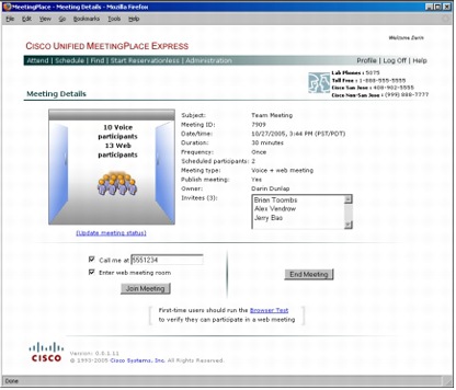 �} 3 Cisco Unified MeetingPlace Express �� [Meeting Details] �y�[�W����̎Q��