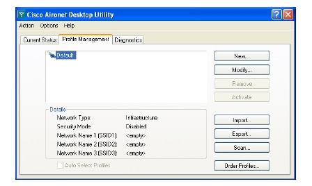 �} 4 Cisco Aironet Desktop Utility�i�v���t�@�C���Ǘ��j�̉��