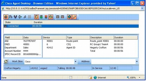 図 3 Cisco Agent Desktop Browser Edition