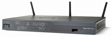 �} 1 802.11n �h���t�g 2.0 �����������A�N�Z�X �|�C���g��������Ă��� Cisco ISR 881 �T�[�r�X�����^���[�^